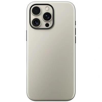 Abbildung von Apple iPhone 16 Pro Max Hülle MagSafe Kunststoff Nomad Hard Case/Backcover Handyhülle Beige Shockproof/Stoßfest