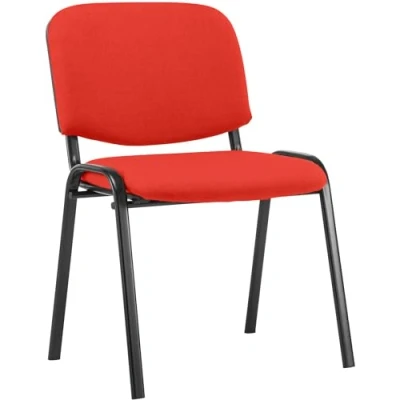 Abbildung von CLP Stapelstuhl Ken I Konferenzstuhl Mit Stoff Bezug Schwarzes Metallgestell, Farbe:rot