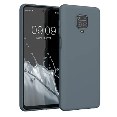 Abbildung von kwmobile Hülle kompatibel mit Xiaomi Redmi Note 9S / 9 Pro Max weiches TPU Silikon Case Cover geeignet für kabelloses Laden Dunkler Schiefer
