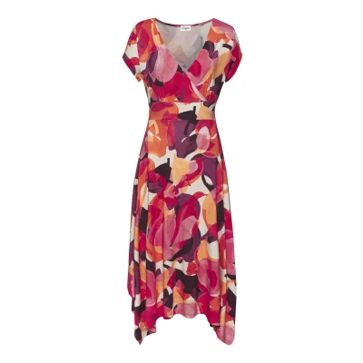 Abbildung von Vivance Midikleid, mit Alloverdruck, luftiges Sommerkleid in Wickeloptik, Strandkleid