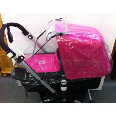 Abbildung von 1Stopbabystore Universal Regenschutz Regenhülle Kompatibel mit Bugaboo Bee Cameleon Donkey Fox Buffalo Lynx Alle Versionen/Jahre Zubehör Kinderwagen Kunststoff 250 Mikron Norm EN71