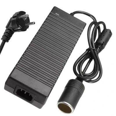 Abbildung von Spannungswandler 220V auf 12V: 180W/15A KFZ Netzadapter Wechselrichter Adapter Eingebauter Ventilator mit Zigarettenanzünder Steckdose, für Kühlbox Autokühlschrank (180 W)