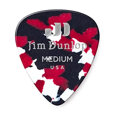 Abbildung von JIM DUNLOP Plektrum Genuine Celluloid Shell Medium 12 Stück, confetti