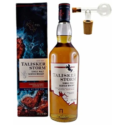 Abbildung von Talisker Storm Single Malt Whisky + Glaskugelportionierer zum feinen Dosieren