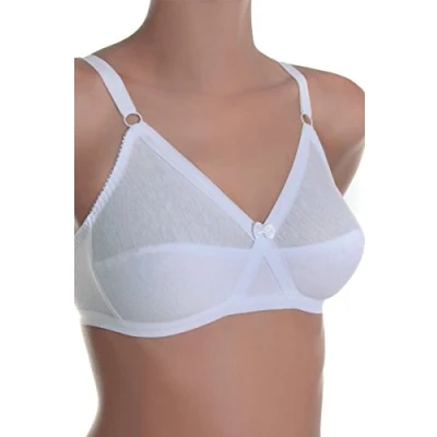 Abbildung von Sassa Damen Soft Kreuzblende Baumwolle BH, Weiß (Weiß 00100), (Herstellergröße:90B)