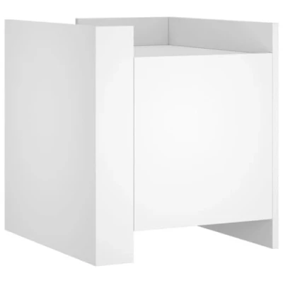 Abbildung von vidaXL Nachttisch, Nachtschrank mit Stauraum, Nachtkommode für Schlafzimmer, Nachtkonsole Zwei Montagemöglichkeiten, Weiß Holzwerkstoff