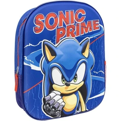 Abbildung von CERDÁ LIFE&#039;S LITTLE MOMENTS Kinderrucksack von Sonic, blau, Reißverschluss, 25 x 31 10 cm, mit 3D Details, gepolsterte Griffe, Originalprodukt, entworfen in Spanien, Estándar,