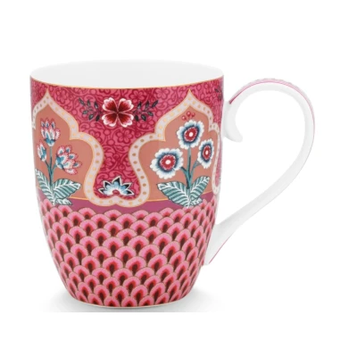 Abbildung von PIP STUDIO Flower Festival sca.Henkelbecher dark p. XL 450 ml