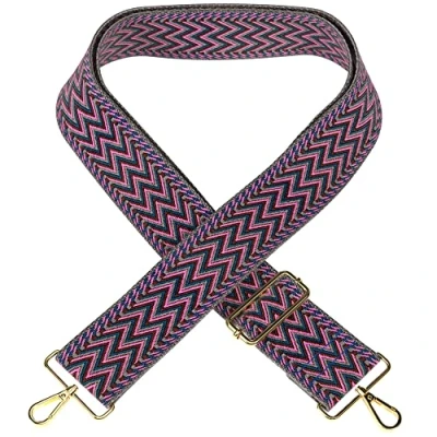 Abbildung von EAZY CASE Verstellbarer Taschengurt, Ersatz Gurt für Handtaschen, Schulterriemen Umhängetaschen, breiter Riemen Taschen und Tragetaschen, DIY Taschenband, Zig Zag Unicorn Metal Gold