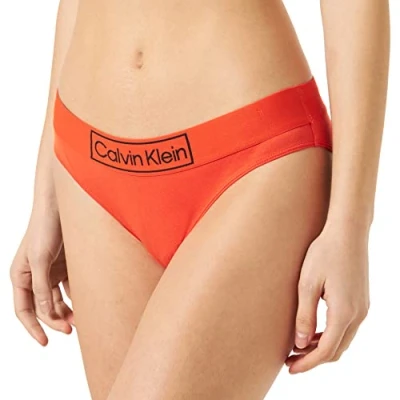 Abbildung von Calvin Klein Damen Slip Bikini Form mit Stretch, Rot (Fiesta), L