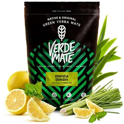 Abbildung von Verde Mate Green Menta Limón 0,5 kg Anregender Tee mit Minze und Zitrone 500 g Erfrischender Geschmack Natürliches Koffein aus Brasilien