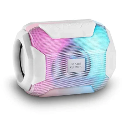 Abbildung von Mars Gaming MSBAXW, Bluetooth RGB Lautsprecher, kompakt,10W, USB/MicroSD/Radio, Weiß