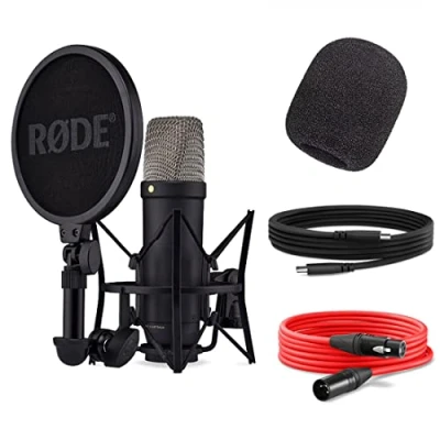 Abbildung von Rode NT1 5th Generation XLR USB Studio Mikrofon Schwarz + keepdrum WS2 Popfilter