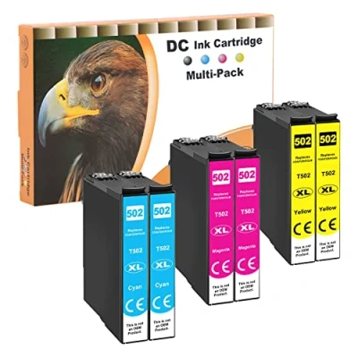 Abbildung von D&amp;C 6X Druckerpatronen Kompatibel für Epson 502 XL Expression Home XP 5100 Series 5105 5115 Workforce WF 2800 2860 D DWF 2865 2xCyan 2xMagenta 2xGelb