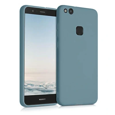 Abbildung von kwmobile Hülle kompatibel mit Huawei P10 Lite weiches TPU Silikon Case Cover geeignet für kabelloses Laden Arctic Night