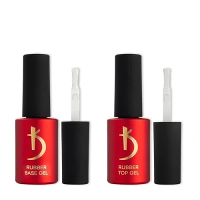 Abbildung von K Professional Nail Gel Polish Rubber Base &amp; Top Coat Nagellack Maniküre Kit Glanz Langlebig Geeignet für Anfänger Profis Hochglanz Gesunde Nägel 2x7ml Nagelverlängerung