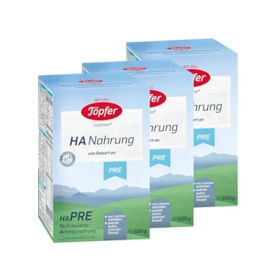 Abbildung von Töpfer Hydrolysierte Anfangsnahrung Pre 3 x 600g Milchpulver Babynahrung zum Zufüttern Mit aufgespaltenem Eiweiß