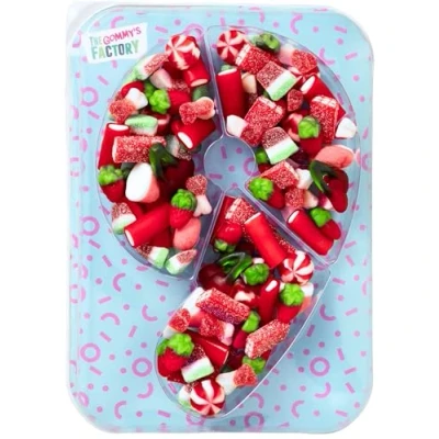Abbildung von Gommy&#039;s Factory Geburtstag Süßigkeiten Box Nº9 Weingummi Kuchen Kindergeburtstag Lecker und Perfekt Für Jede Feier Birthday Cake Party Number 500g Candy