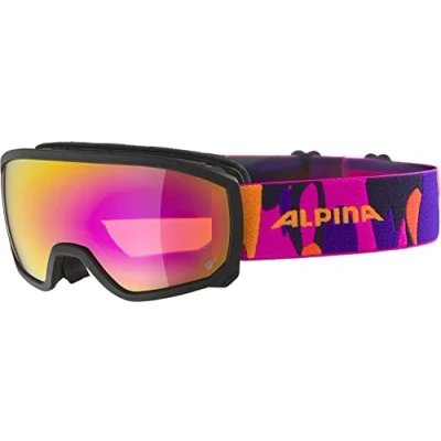 Abbildung von ALPINA SCARABEO JR. Q LITE Verspiegelte, Kontrastverstärkende OTG Skibrille Mit 100% UV Schutz Für Kinder, black pink matt, One Size