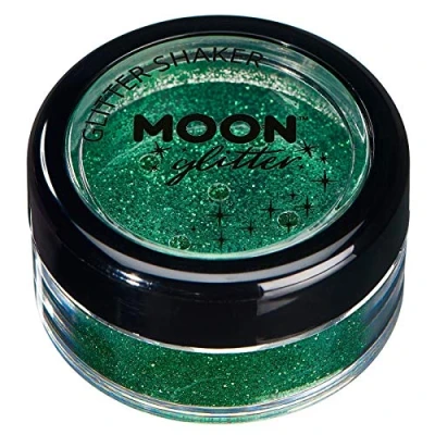 Abbildung von Fein Glitterstreuer von Moon Glitter 100% kosmetische Glitzer für Gesicht, Körper, Nägel, Haare und Lippen 5g Grün