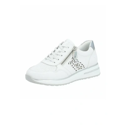 Abbildung von Remonte Damen Low Top Sneaker D1G00, Frauen Halbschuhe,lose Einlage,straßenschuhe,Strassenschuhe,Freizeitschuhe,Turnschuhe,Weiss Kombi (80),41 EU