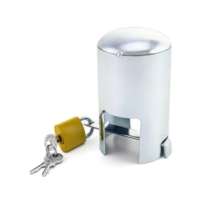 Abbildung von QWORK® Wasserhahn Schloss, Anti Diebstahl und WasserEinsparung Hahnschutzabdeckung aus Galvanisiertes Eisen