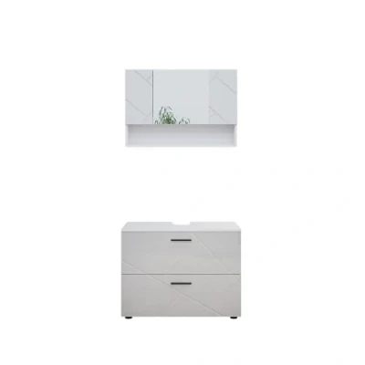 Abbildung von Vicco Badmöbel Set Irma, Weiß Hochglanz, 2 Teile, Unterschrank 80 cm, (2 St., er Set)