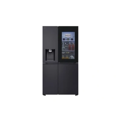 Abbildung von LG GSXE91EVAD Side by Kühlschrank mit InstaView, Klasse D, 628 Liter Kapazität, Festwasseranschluss, Essence Matte Black