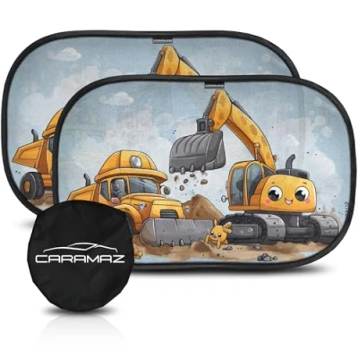 Abbildung von CARAMAZ Sonnenschutz Auto Baby mit UV Schutz Zertifiziert Opti Dark Saugnapf Seitenscheibe Autofenster Kinder Verdunklung 51x31cm, 2 Stück