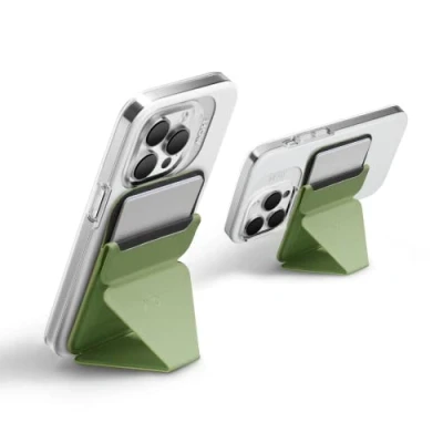 Abbildung von MOFT Magnetischer Handy Wallet Ständer, Veganem Leder Kartenhalter Stand Kompatibel mit Magsafe iPhone 16 15 14 13 12 Serie, 3 Betrachtungswinkel