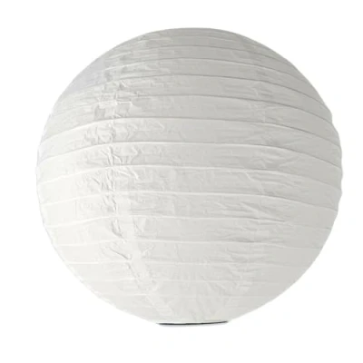 Abbildung von Lampenschirm Papierschirm Deko weiß Schirm, Ersatzschirm, Lampenglas für Pendellampe, Tischlampe, Fluter Leuchte (1x Papierlampenschirm Ø40cm)