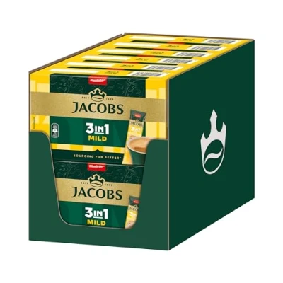 Abbildung von Jacobs 3in1 Mild Getränkepulver Sticks, 120 Sticks mit löslichem Bohnenkaffee Cremer und Zucker, 12 x 10 Getränke