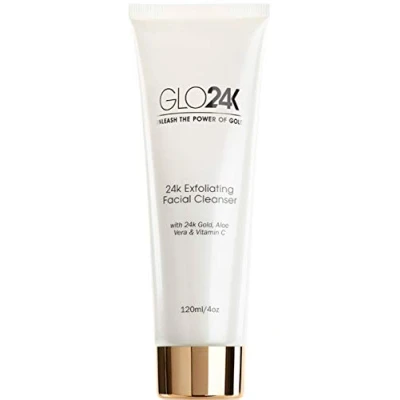 Abbildung von GLO24K Gesichtspeeling Gesichtsreiniger mit 24 Karat Gold, Antialterung Mikrodermabrasion Vitaminen C und E
