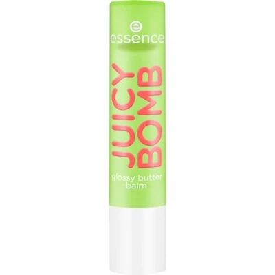 Abbildung von essence JUICY BOMB glossy butter balm, Lippenbalsam, Nr. 04, Grün, natürlich, glänzend, strahlend frisch, vegan, ohne Parabene, Mikroplastikpartikel, Nanopartikel frei, 1er Pack (2.5g)