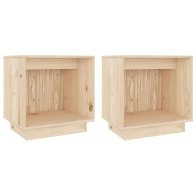 Abbildung von vidaXL 2X Massivholz Kiefer Nachttisch Nachtschrank Nachtkonsole Nachtkommode Beistelltisch Schlafzimmer Schrank Kommode Schlafzimmermöbel 40x30x40cm