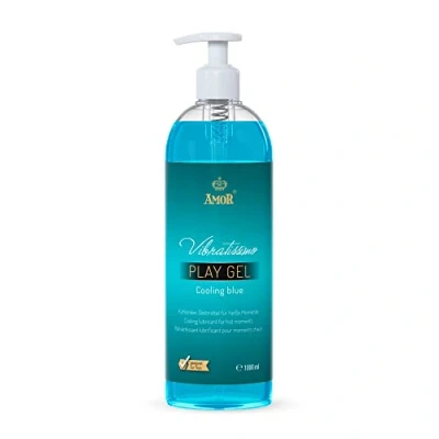 Abbildung von Vibratissimo Play Gel Cooling blue 1000 ml I Gleitmittel kühlend Wasserbasierte Gleitgele Lubricant für Silikon Toys &amp; Latexkondome geeignet water based lubrication