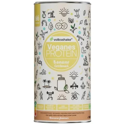 Abbildung von Veganes Protein Banane 1000g 12 pflanzliche Proteinquellen Ohne Sucralose Soja &amp; Gluten Premiumqualität vom Bodensee Made in Germany