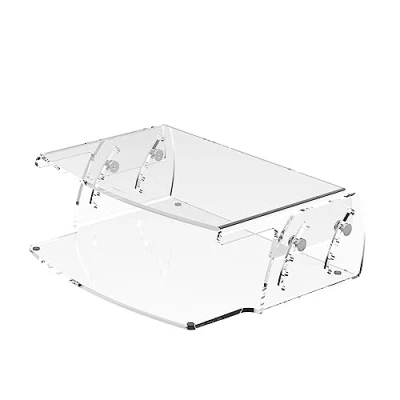 Abbildung von Dataflex Addit Monitor Riser Verstellbar 550, Acryl, Verstellbarer Monitorständer für ergonomischen Arbeitsplatz, Max. 15kg, Höhenverstellbar 70 130mm in 4 Stufen, Spart Platz auf dem Schreibtisch