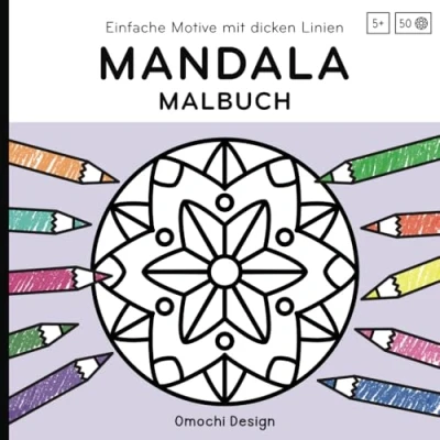 Abbildung von Mandala Malbuch ab 5 Jahren: Mandalas für Kinder und Erwachsene, einfache große Motive mit dicken Linien