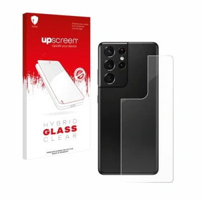 Abbildung von upscreen Schutzglas für Samsung Galaxy S21 Ultra 5G (Rückseite) Schutzfolie, Glas Folie [Klar, 9H Panzerschutz, Anti Fingerprint]