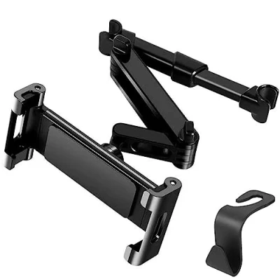 Abbildung von Tablet Halterung auto,tablet holder car，Universal Auto, für iPad Air Mini 2 3 4, Pro 9.7, 10.2, 10.5, Samsung Tab, Smartphone und mit 4.3 13 Zoll Schwarz Autotelefonhalter