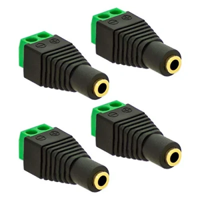 Abbildung von 4X Klinken Buchse 3,5mm Adapter &gt; Terminal Block 2 Pin Schraub Klemmen Vergoldet