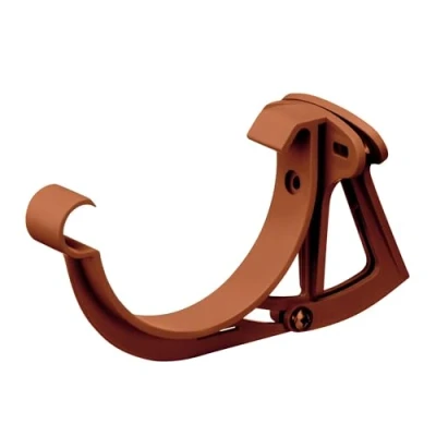 Abbildung von INEFA Stirnbretthalter justierbar für Dachrinne halbrund, PVC NW 125, 1 STK. Braun Dachrinnenhalter Dachrinnenzubehör, Made in Germany