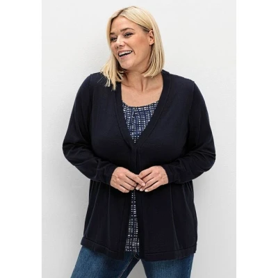 Abbildung von Sheego Strickjacke, Damen, Größe: 48/50, Tiefblau