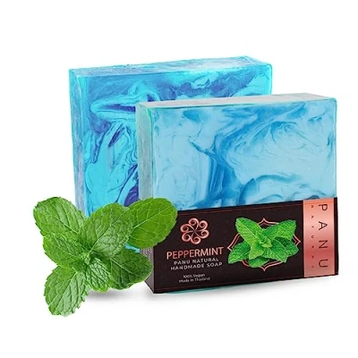 Abbildung von Panu Seifen Minze Vegane Duschseife für alle Hauttypen Naturseife als festes Duschgel und Shampoo Premium Soap Bar Natürlicher Duschbrocken