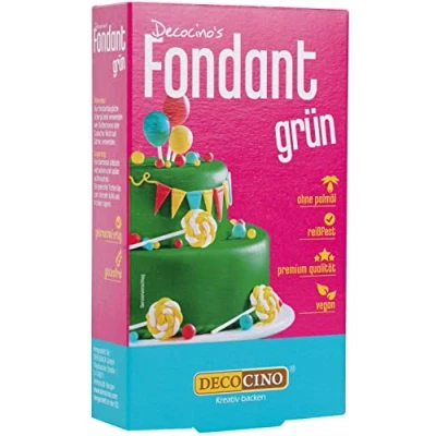 Abbildung von DECOCINO Fondant Grün 250 g ideal zum Verzieren von Kuchen, Torten, Cupcakes Palmölfrei &amp; vegan