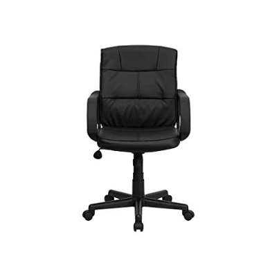 Abbildung von Flash Furniture mid Back schwarz Leder Swivel Aufgabe Stuhl mit Nylon Arme