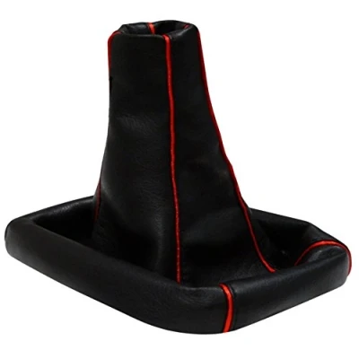 Abbildung von AERZETIX Schaltsack aus kunstleder schwarz/rot für auto