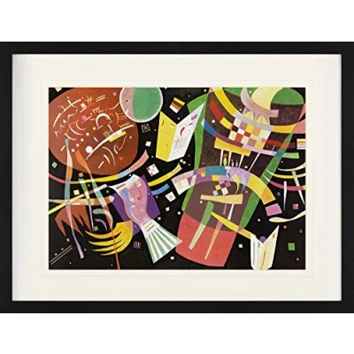 Abbildung von 1art1 Wassily Kandinsky Poster Komposition X, 1939 Gerahmtes Bild Mit Edlem Passepartout Wand Bilder Im Bilderrahmen 80x60 cm
