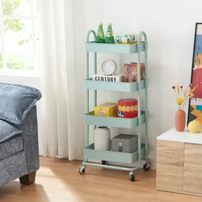 Abbildung von en.casa Küchenwagen, »Pyhäntä« Stahl mit 4 Ebenen Mintgrün